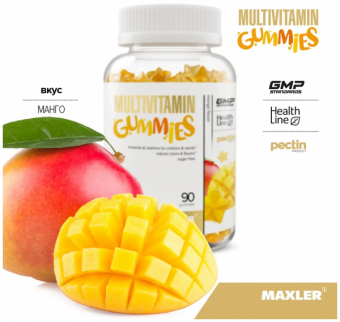 Maxler Мультивитамины для детей манго Multivitamin Gummies Mango 90 жев. табл (м)